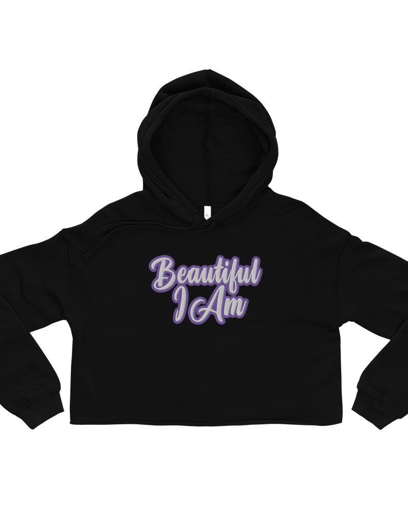 BEAUTIFUL I AM PURPLE Crop Hoodie