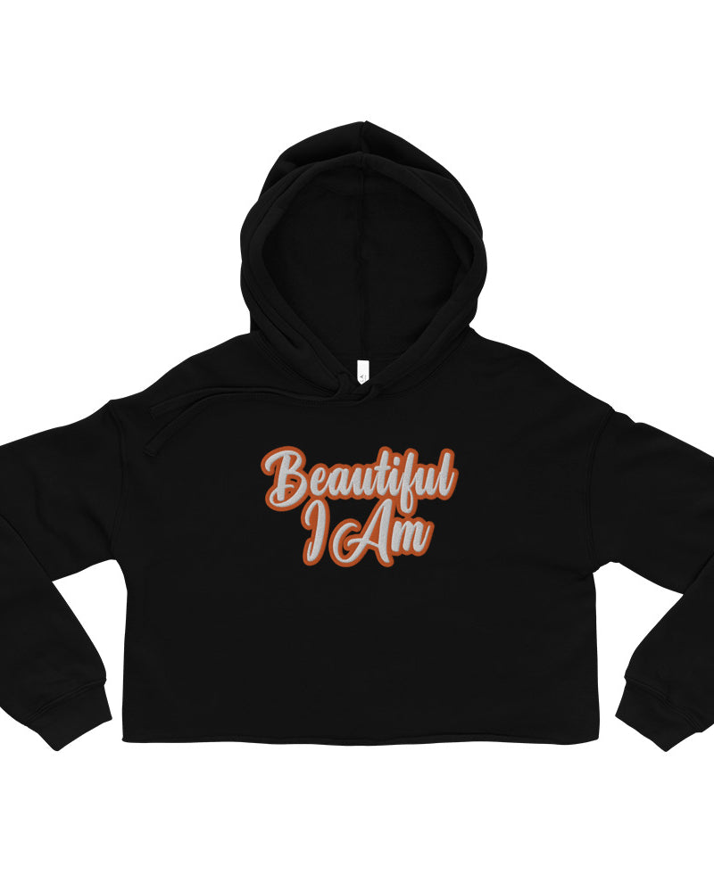 BEAUTIFUL I AM ORANGE Crop Hoodie