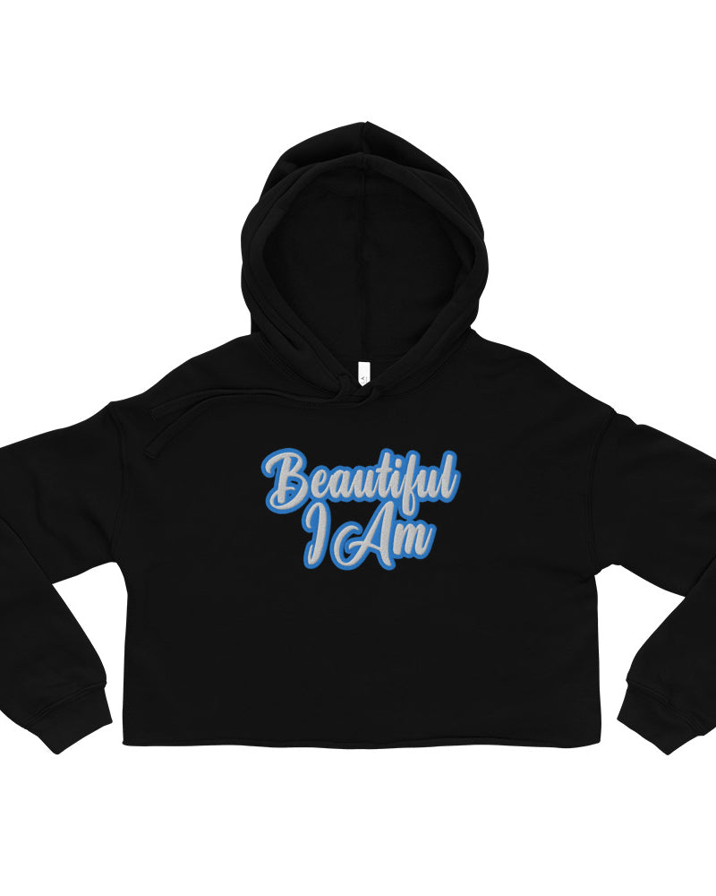BEAUTIFUL I AM SKY BLUE Crop Hoodie