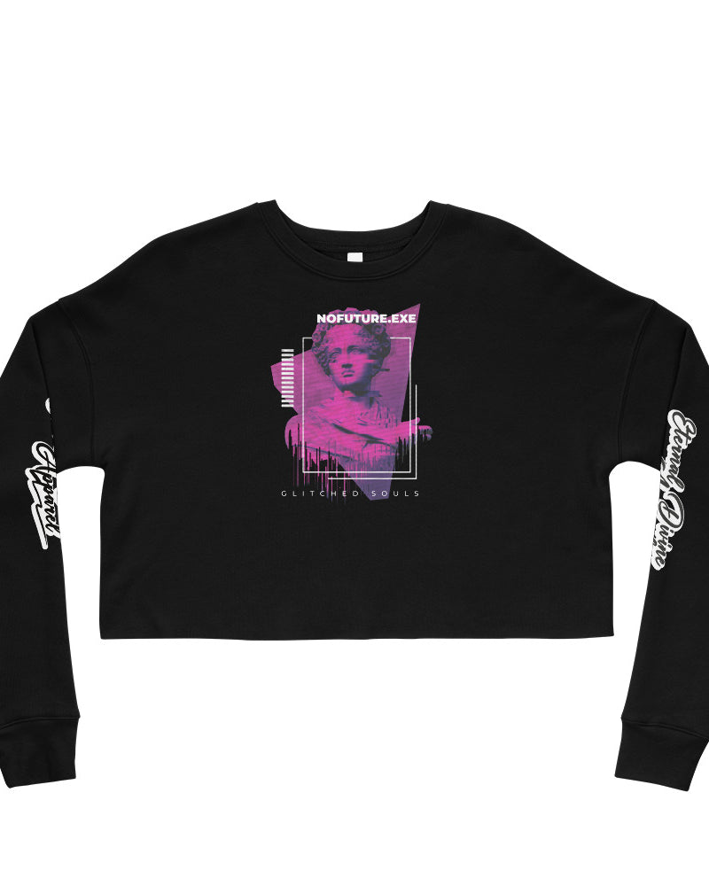 ETERNAL DIVINE APPAREL WOMENS GLITCHED SOULS Crop Sweatshirt